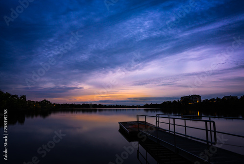 Sunrise on a calm lake