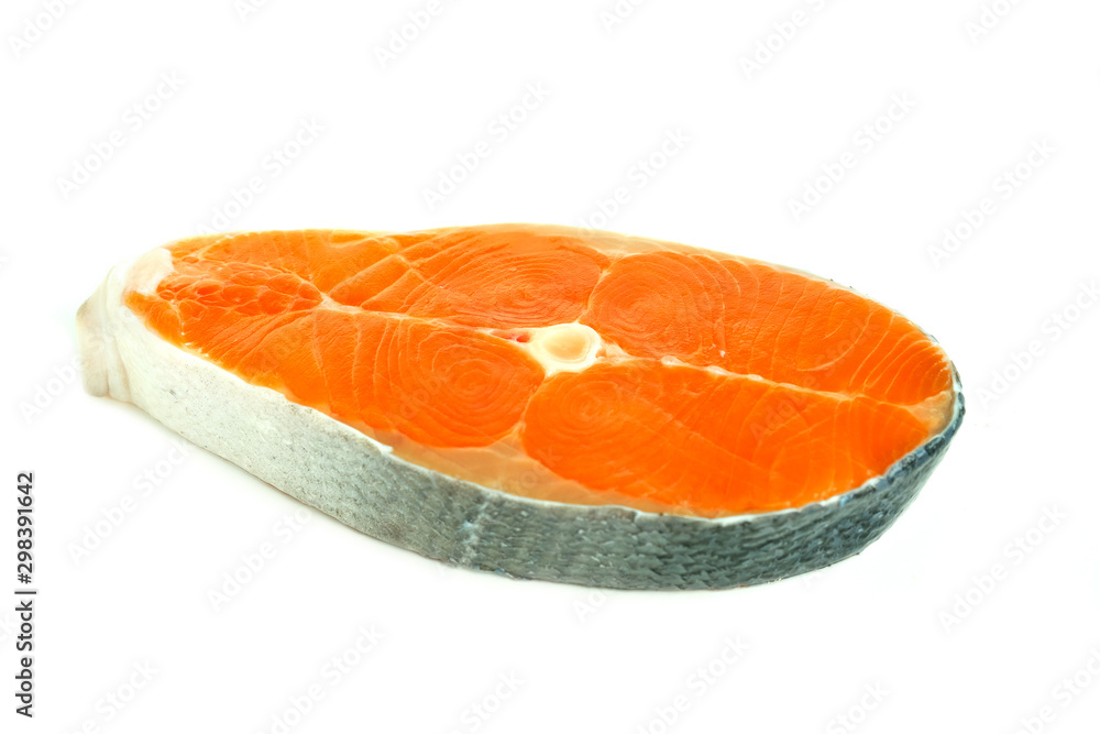 Salmon fish health food on the White Blackground Salmon fish health food on the White Blackground
