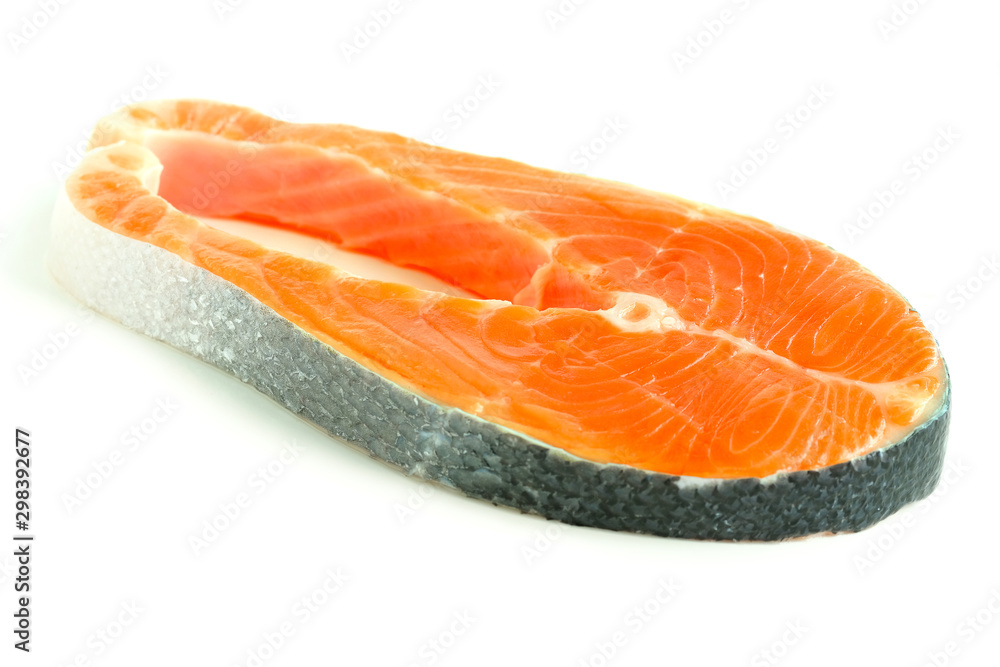 Salmon fish health food on the White Blackground
