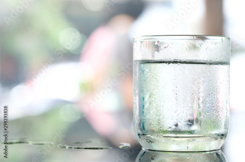 Drink Water cool. Pure water in the glass on the table. Health concept © Photo Sesaon