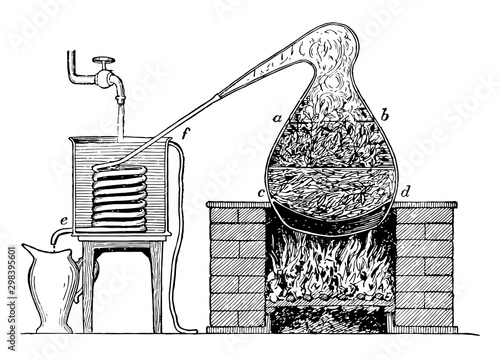 Perfumery Still, vintage illustration.