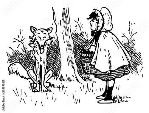 Little Red Riding Hood, vintage illustration