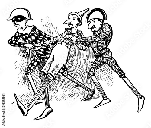 Pinocchio, vintage illustration