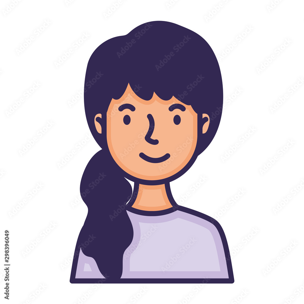 woman with horsetail character fill style woman with horsetail character fill style