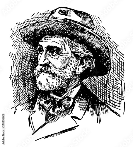 Giuseppe Verdi, vintage illustration photo