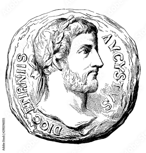 Augustus Caesar, vintage illustration