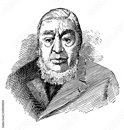 Paul Kruger, vintage illustration