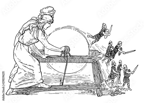 Frodi's Grindstone vintage illustration.