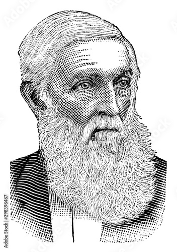 George Bancroft, vintage illustration