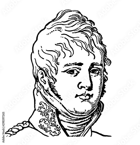 Tsar Alexander I, vintage illustration