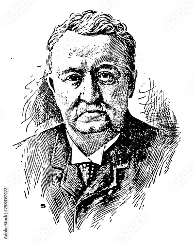 Cecil Rhodes, vintage illustration