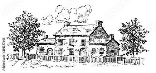 House vintage illustration.