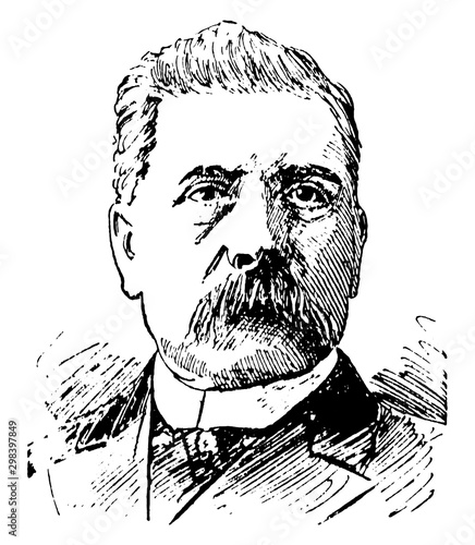 Porfirio Diaz, vintage illustration