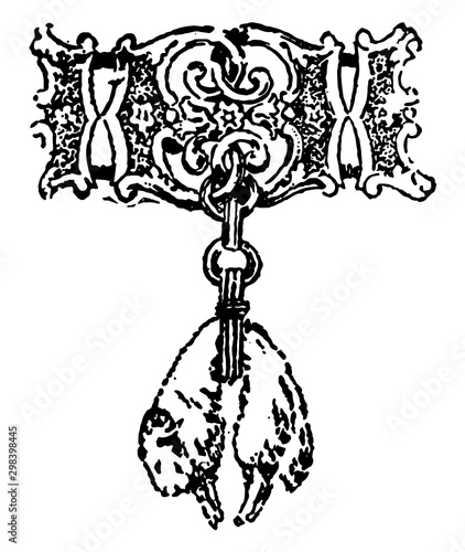 Chain of the Order of the Golden Fleece, vintage illustration, vintage illustration