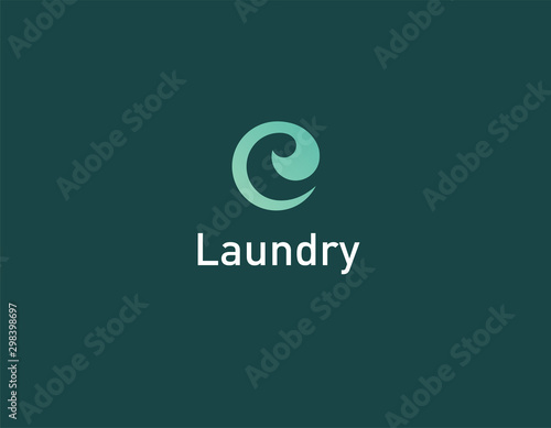 Creative abstract spiral sign logo for laundry or dry cleaning company