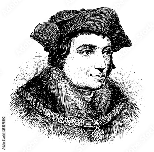 Sir Thomas More, vintage illustration