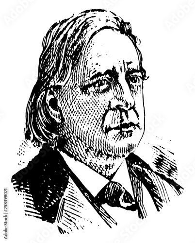 Henry Ward Beecher, vintage illustration