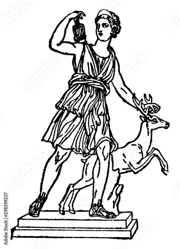 Diana vintage illustration.