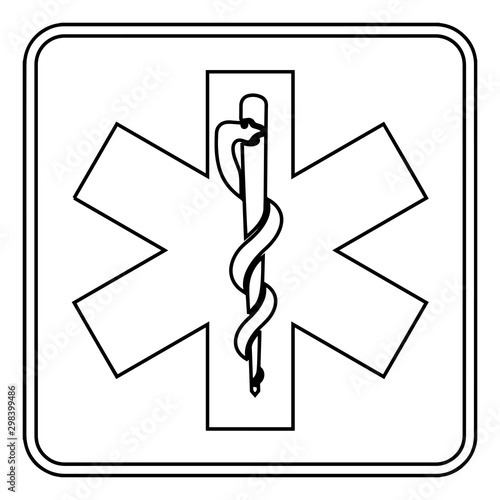 Emergency Medical Services, Outline vintage illustration.