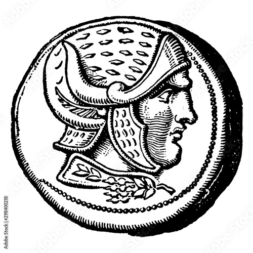 Tetradrachm of Seleucus vintage illustration. photo