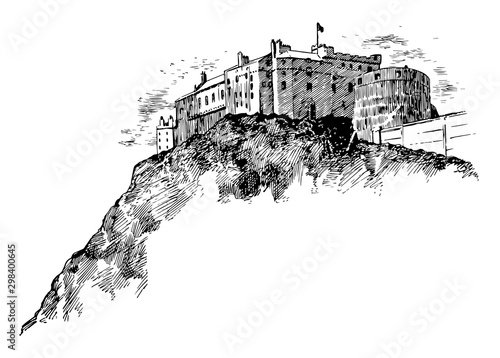 Fotomurale Castle vintage illustration.