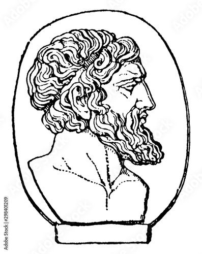 Anacreon, vintage illustration
