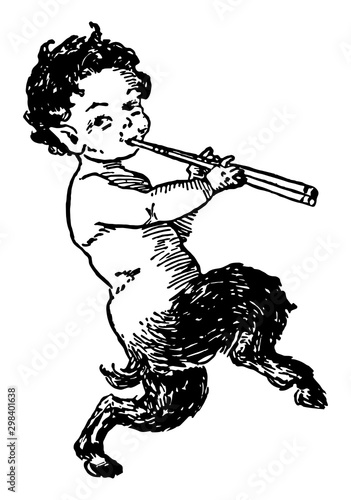 Pan vintage illustration.