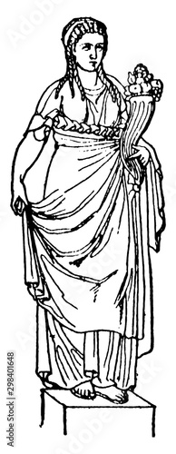 Abundantiat vintage illustration.