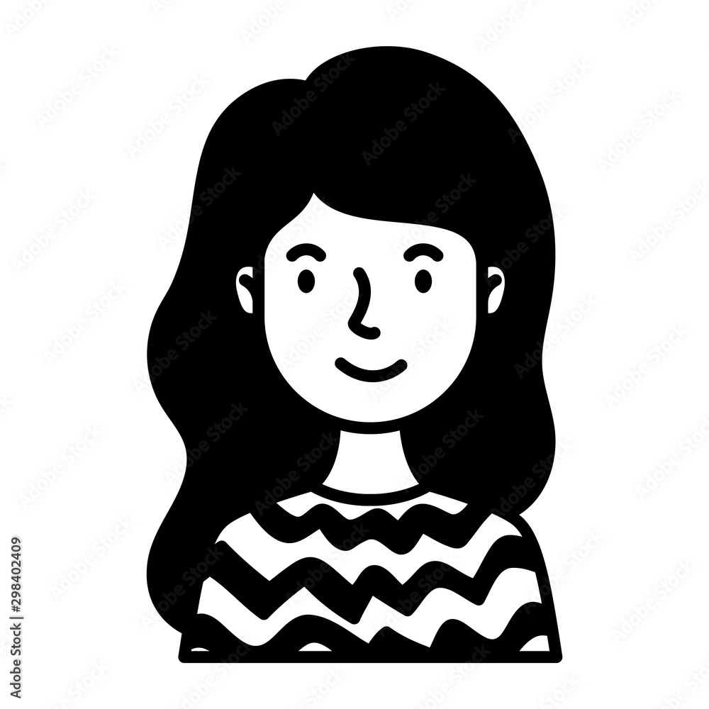 woman avatar character line style woman avatar character line style