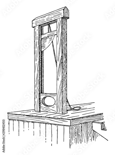 Guillotine vintage illustration.