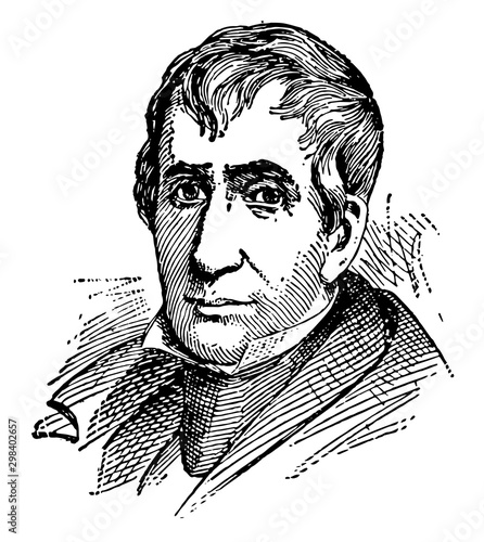 William Henry Harrison, vintage illustration
