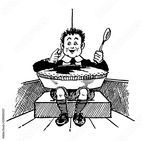 Little Jack Horner, vintage illustration