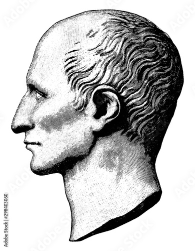 Gaius Iulius Caesar, vintage illustration photo