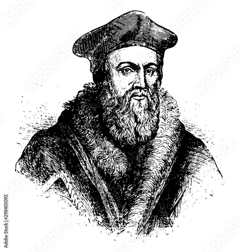 Thomas Cranmer, vintage illustration