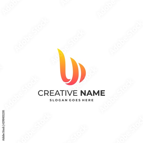 Abstract Letter W Illustration Vector Design Template.