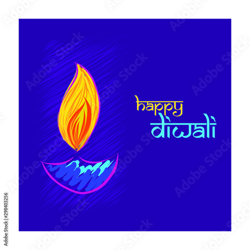 Artistic representation of earthen lamp for the festival of diwali