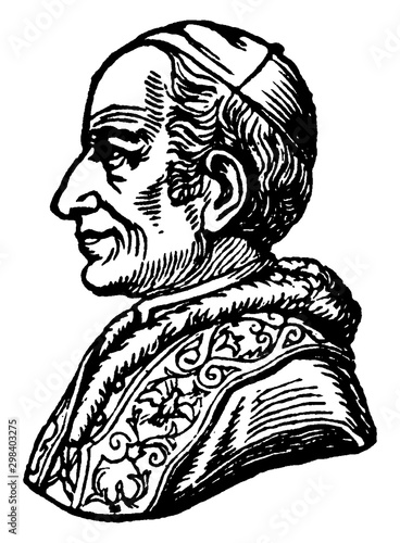 Pope Leo XIII - Side Portrait, vintage illustration