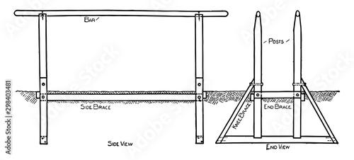 Parallel bars vintage illustration.