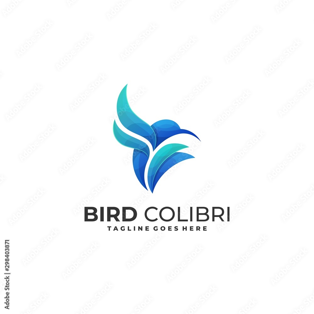 Humming Bird Colorful Designs Concept illustration Vector Template.