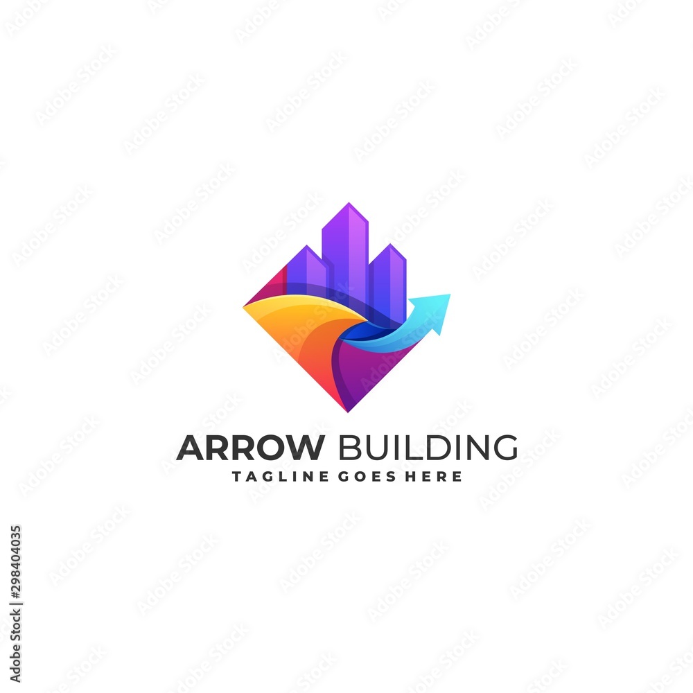Building With Arrow Concept Vector template. Building With Arrow Concept Vector template.