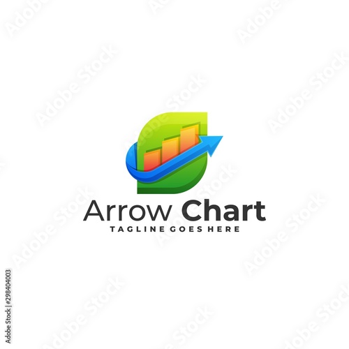 Arrow With Chart Designs Concept illustration Vector Template.