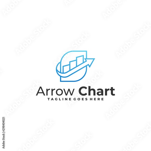 Arrow With Chart Designs Concept illustration Vector Template.
