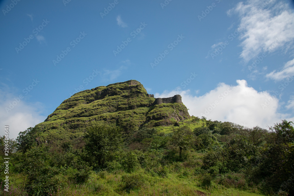 View of Lohagad fort from Lahagadwadi Village near Lonavala,Maharashtra,India View of Lohagad fort from Lahagadwadi Village near Lonavala,Maharashtra,India