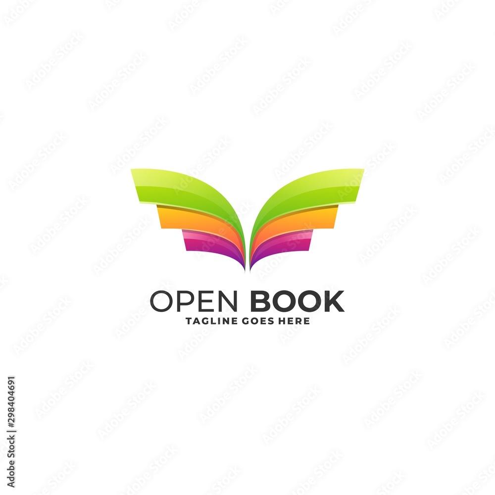 The book is open full color with Wings design, turning pages. book design vector illustration. The book is open full color with Wings design, turning pages. book design vector illustration.