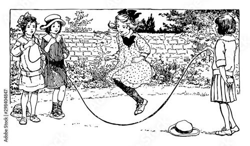 Jumping Rope vintage illustration.