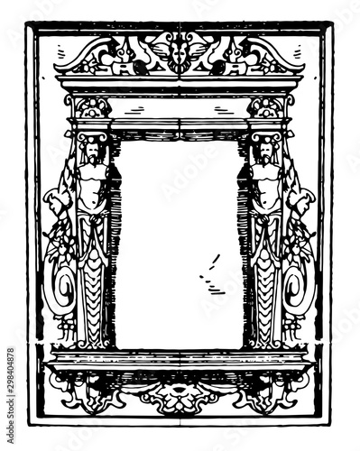 Pulpit Frame was a German frame, vintage engraving.