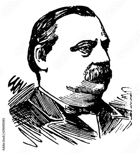 Grover Cleveland, vintage illustration photo