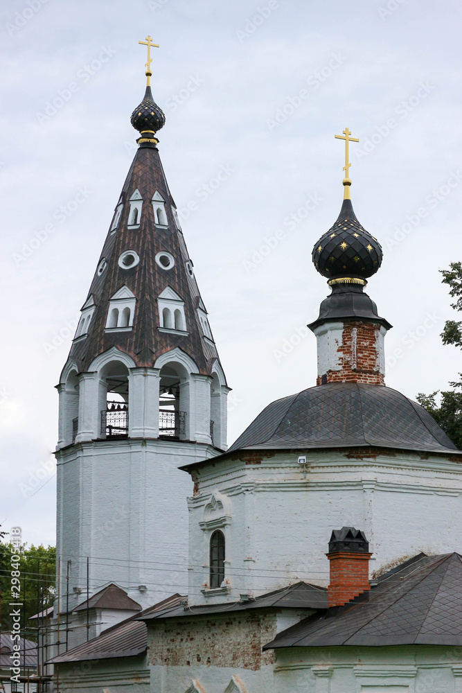 Old church in cosy russian town Plyos
