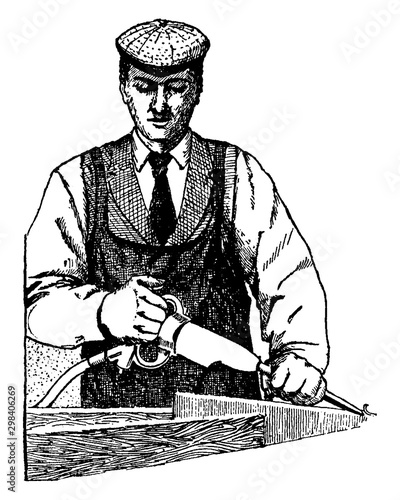 Pneumatic Chisel, vintage illustration.