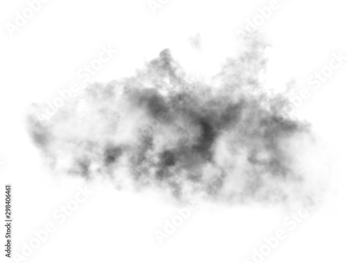 Black smoke on white background. Black smoke texture